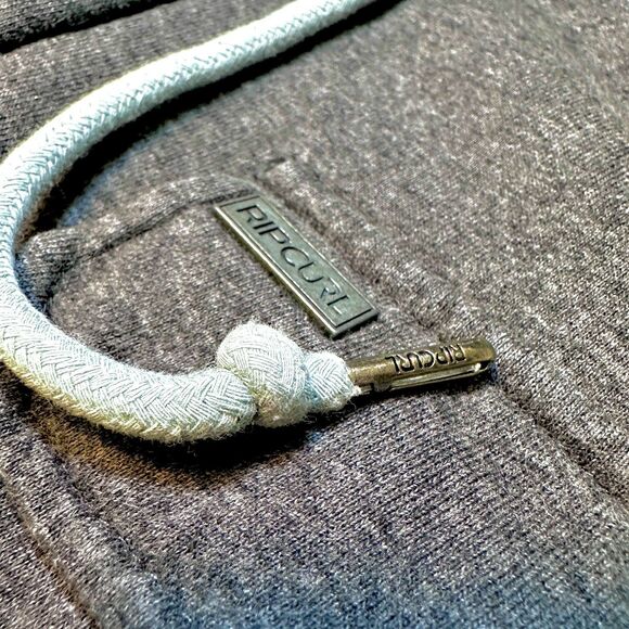 Rip Curl Sherpa Lined Full Zip Hoodie Grey Aqua Cozy Surf Jacket Men’s L - Picture 8 of 10